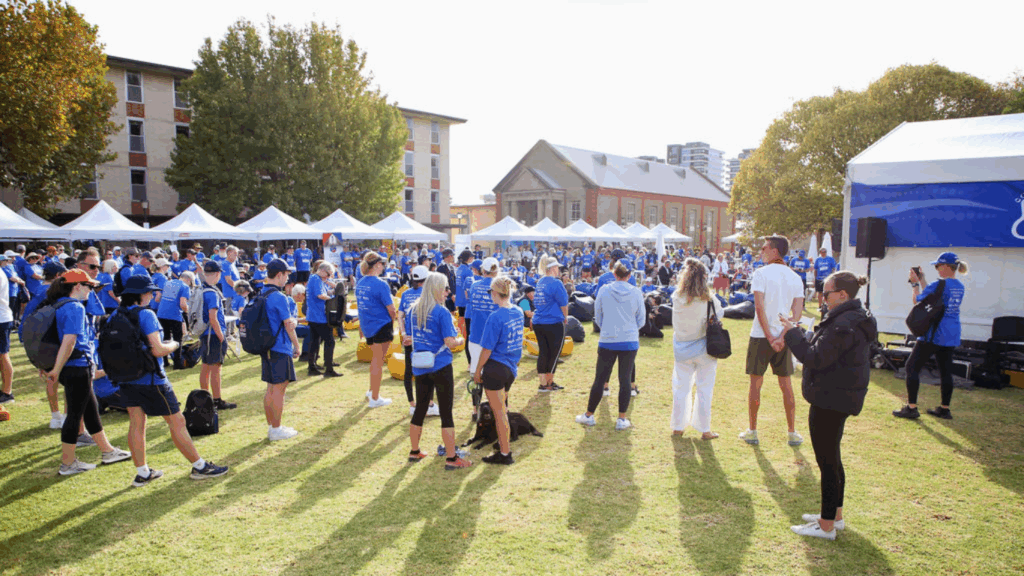 Attendees at a fun run