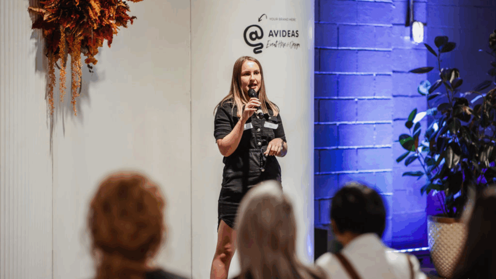 Business expo in Brisbane with exhibitors and visitors networking